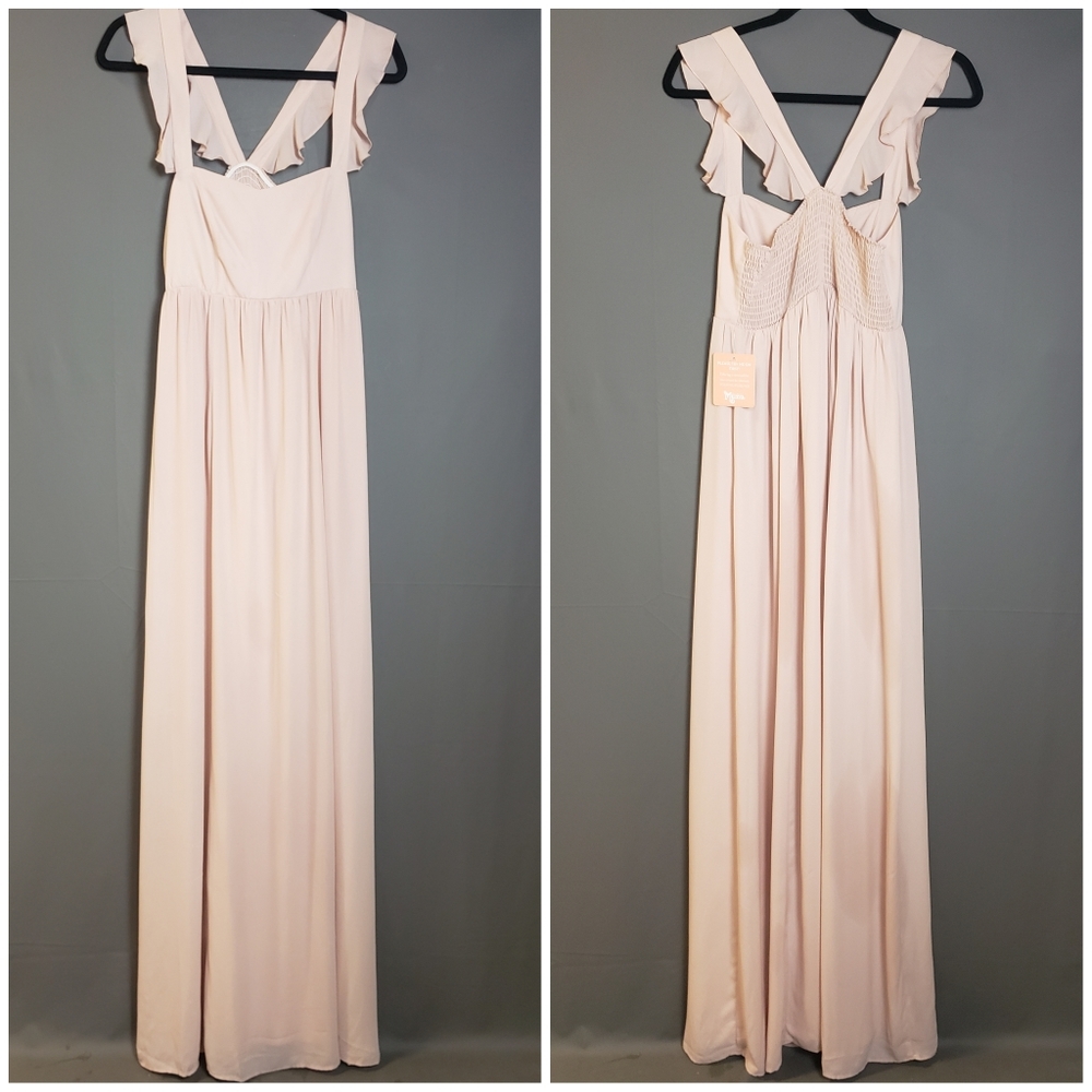 SHOW ME YOUR MUMU weddings June Maxi Dress Size Medium in Dusty Blush Crisp NWT